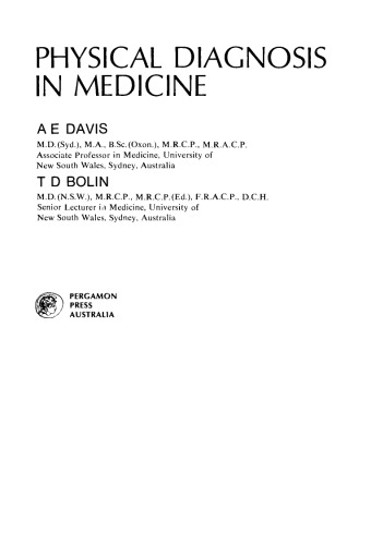 Physical Diagnosis in Medicine