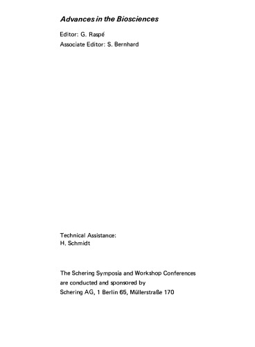 Schering Workshop on Steroid Hormone ʻReceptorsʼ, Berlin, December 7 to 9, 1970