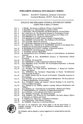 Behavioral Approaches to Community Psychology