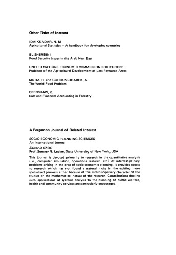 An Introduction to Economics for Students of Agriculture