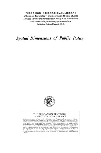 Spatial Dimensions of Public Policy