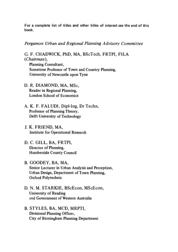 Transportation Planning, Policy and Analysis