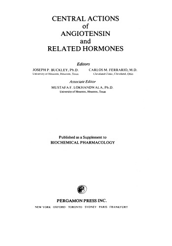 Central Actions of Angiotensin and Related Hormones
