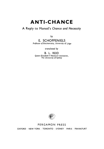 Anti-Chance. A Reply to Monod's Chance and Necessity