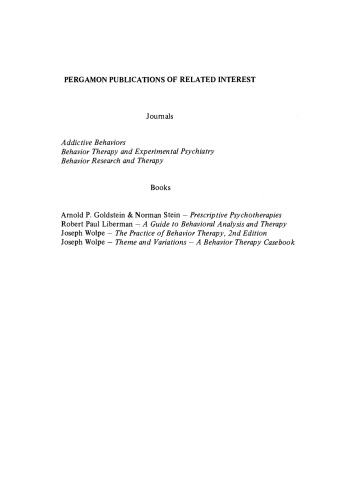 Behavior Therapy in Psychiatric Practice. The Use of Behavioral Procedures by Psychiatrists