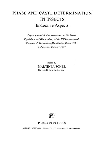 Phase and Caste Determination in Insects. Endocrine Aspects