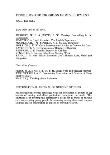 Action with the Elderly. A Handbook for Relatives and Friends