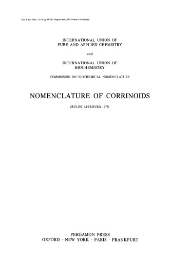 Nomenclature of Corrinoids