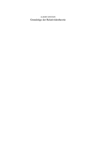 Grundzüge der Relativitätstheorie