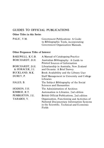 US Federal Official Publications. The International Dimension