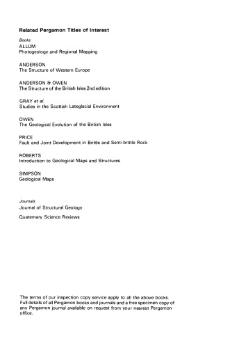 Field Geology in the British Isles. A Guide to Regional Excursions