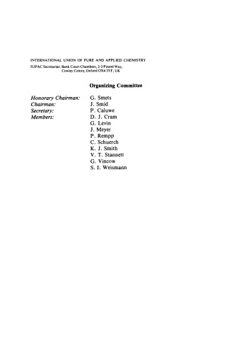 Ions and Ion Pairs and their Role in Chemical Reactions. Invited Lectures Presented at the Symposium on Ions and Ion Pairs and Their Role in Chemical Reactions, Syracuse, NY, USA, 30 May–2 June 1978