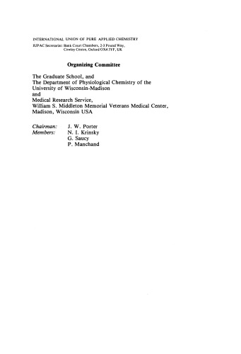 Carotenoids℃5. Contributed Papers Presented at the Fifth International Symposium on Carotenoids Madison, Wisconsin, USA, 23–28 July 1978