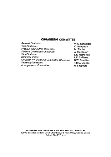 Future Sources of Organic Raw Materials: CHEMRAWN I. CHEMRAWN Chemical Research Applied to Words Needs