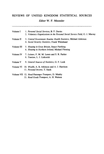 Land Use and Town and Country Planning. Reviews of United Kingdom Statistical Sources