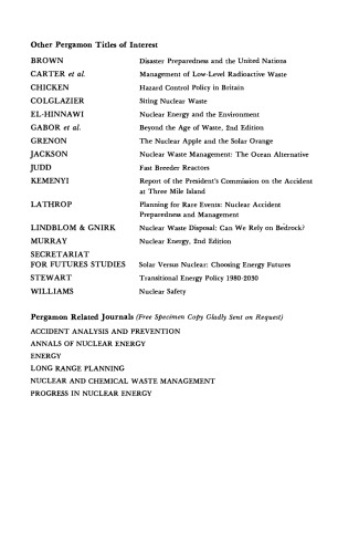 Nuclear Power Hazard Control Policy