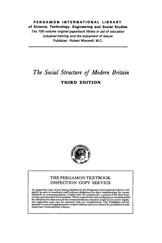 The Social Structure of Modern Britain