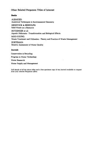 Physicochemical Methods for Water and Wastewater Treatment. Proceedings of the Second International Conference, Lublin, June 1979