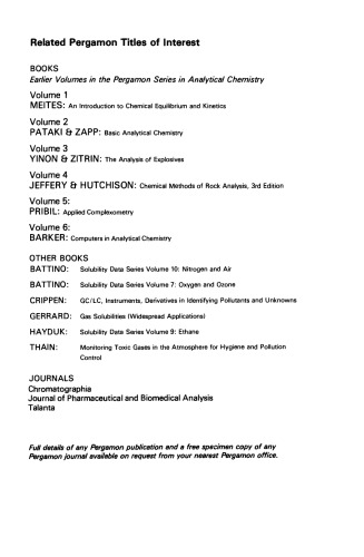 The Analysis of Gases by Chromatography
