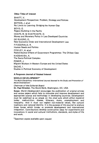 The Political Economy of EEC Relations with African, Caribbean and Pacific States. Contributions to the Understanding of the Lomé Convention on North–South Relations
