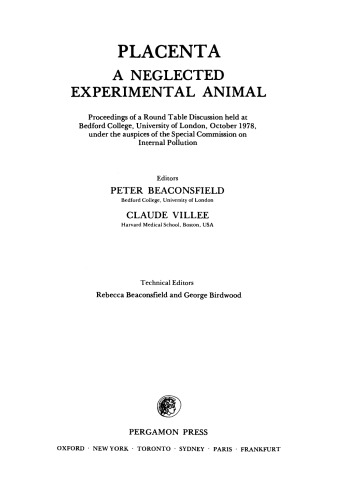 Placenta. A Neglected Experimental Animal