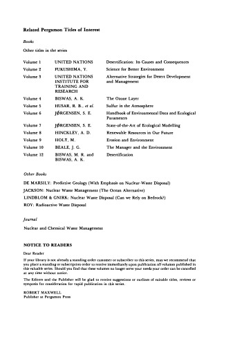 Nuclear Energy and the Environment. Environmental Sciences and Applications