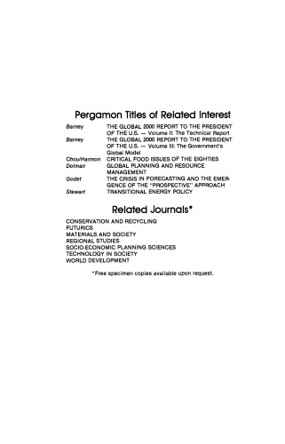 The Summary Report. Special Edition with the Environment Projections and the Government Projections and the Government's Global Model