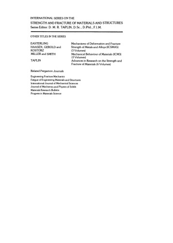 Fracture Mechanics. Current Status, Future Prospects