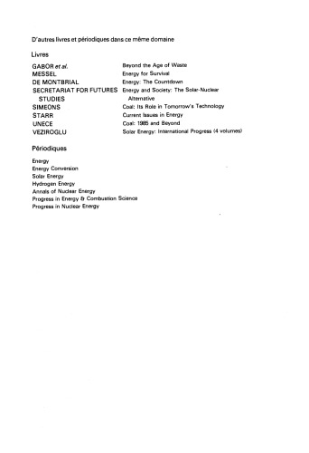 Energie. Economie et Prospective