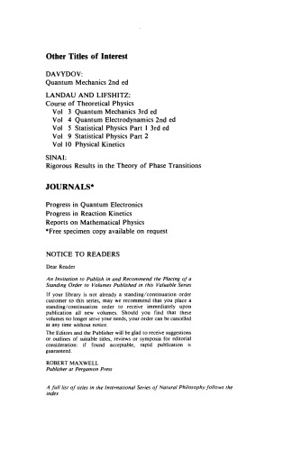 Methods of Statistical Physics