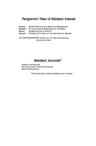 Dialogue for a New Order. Pergamon Policy Studies on International Development