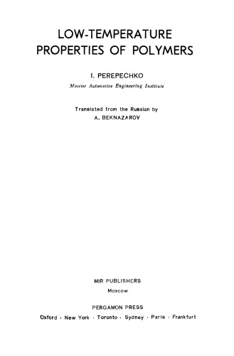 Low-Temperature Properties of Polymers