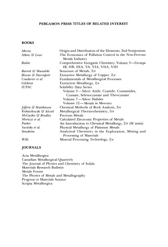 Precious Metals 1981. Proceedings of the Fifth International Precious Metals Institute Conference, Held in Providence, Rhode Island, June 2–5, 1981