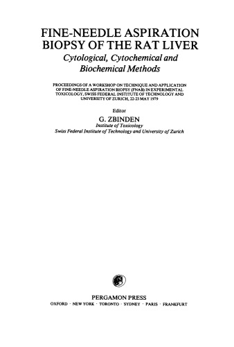 Fine-Needle Aspiration Biopsy of the Rat Liver. Cytological, Cytochemical and Biochemical Methods