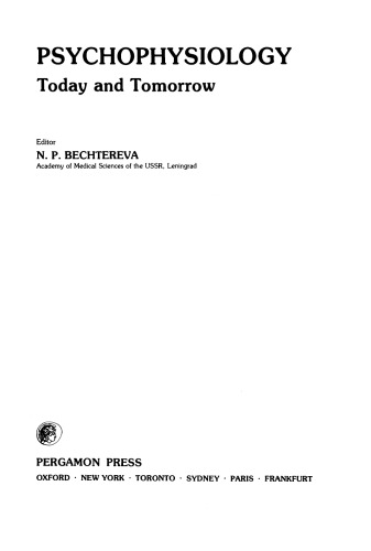 Psychophysiology. Today and Tomorrow