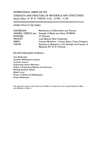 Fracture and Fatigue. Elasto-Plasticity, Thin Sheet and Micromechanisms Problems