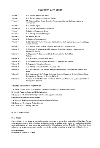 Ammonia, Amines, Phosphine, Arsine, Stibine, Silane, Germane and Stannane in Organic Solvents. Ammonia, Amines, Phosphine and Arsine in Organic Solvents