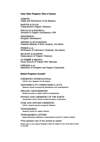 Origin and Chemistry of Petroleum. Proceedings of the Third Annual Karcher Symposium, Oklahoma, May 4, 1979