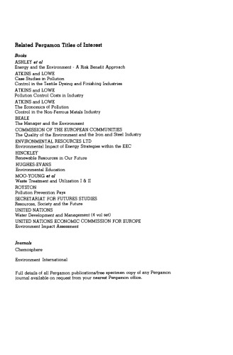 Total Environmental Control. The Economics of Cross-Media Pollution Transfers