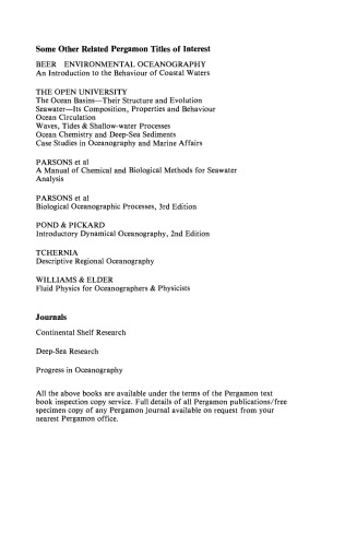 Descriptive Physical Oceanography. An Introduction