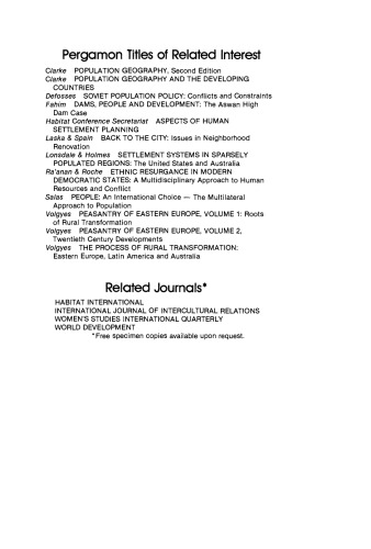 Migration Decision Making. Multidisciplinary Approaches to Microlevel Studies in Developed and Developing Countries