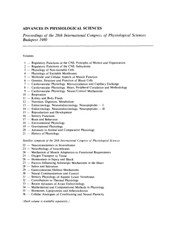 Cardiovascular Physiology: Heart, Peripheral Circulation and Methodology. Proceedings of the 28th International Congress of Physiological Sciences, Budapest, 1980