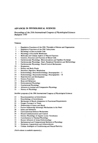 Nutrition, Digestion, Metabolism. Proceedings of the 28th International Congress of Physiological Sciences, Budapest, 1980
