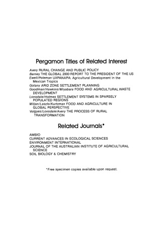The Effect of Modern Agriculture on Rural Development