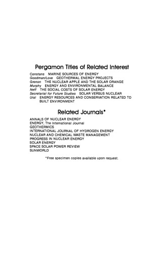 Transitional Energy Policy 1980–2030. Alternative Nuclear Technologies