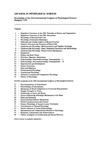 Brain and Behaviour. Proceedings of the 28th International Congress of Physiological Sciences, Budapest, 1980