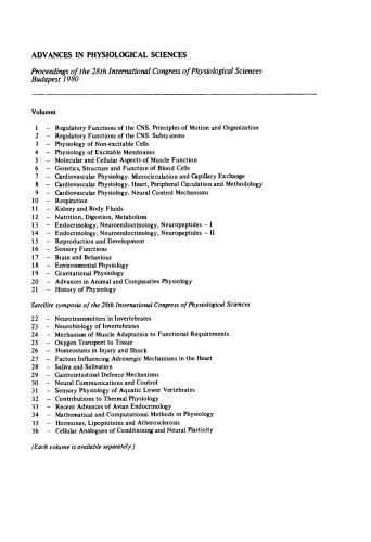 Gravitational Physiology. Proceedings of the 28th International Congress of Physiological Sciences, Budapest, 1980