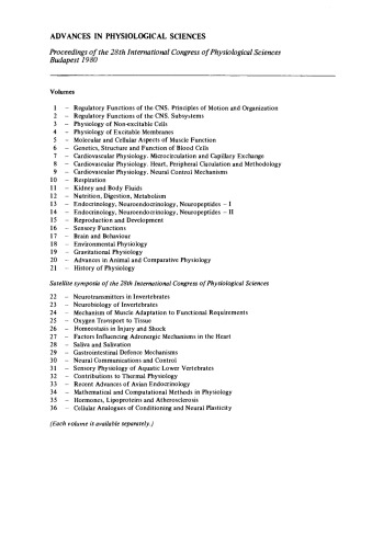 Cellular Analogues of Conditioning and Neural Plasticity. Satellite Symposium of the 28th International Congress of Physiological Sciences Szeged, Hungary, 1980