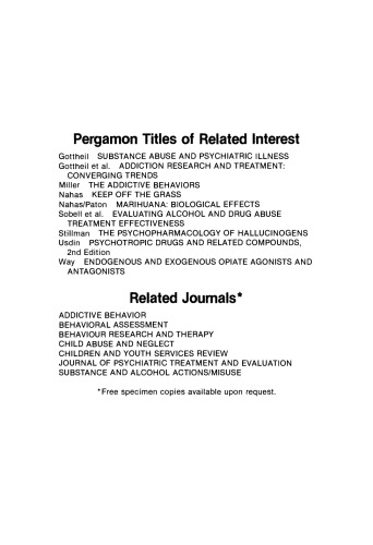 Drug Abuse in the Modern World. A Perspective for the Eighties