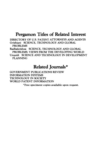 The Role of Patent Information in the Transfer of Technology. Proceedings of the International Conference held at Varna, Bulgaria, May 27–30, 1980